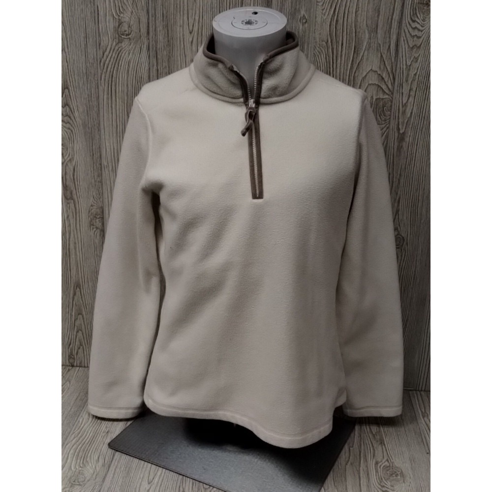 Old Navy Women Sweater Large Cream 1/4 Zip Long Sleeve Pullover‎ Casual